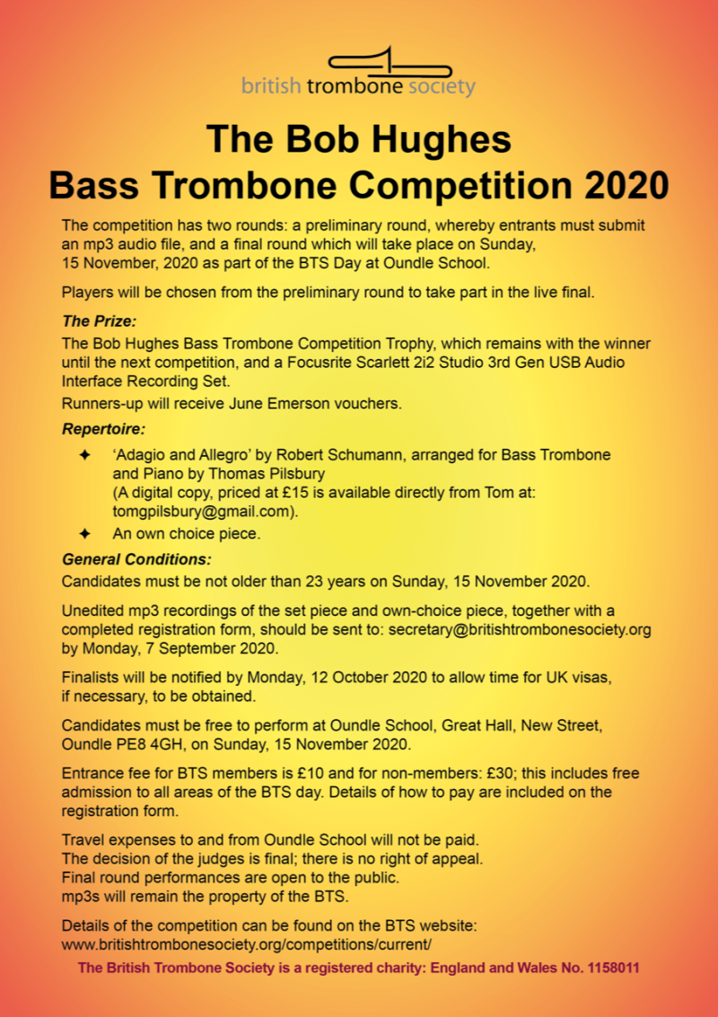 Last Chance to Enter the Bob Hughes Bass Trombone Competition 2020!